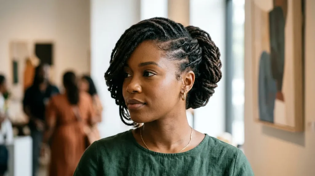 5. Loc Updo With Side Sweep