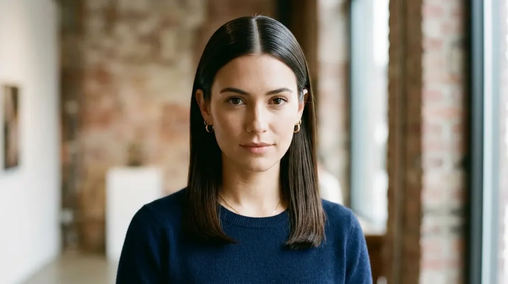 5. Sleek Middle Part