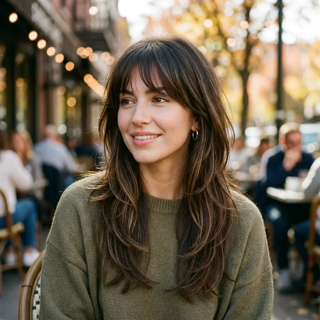 5. Wispy Bangs With Long Layers