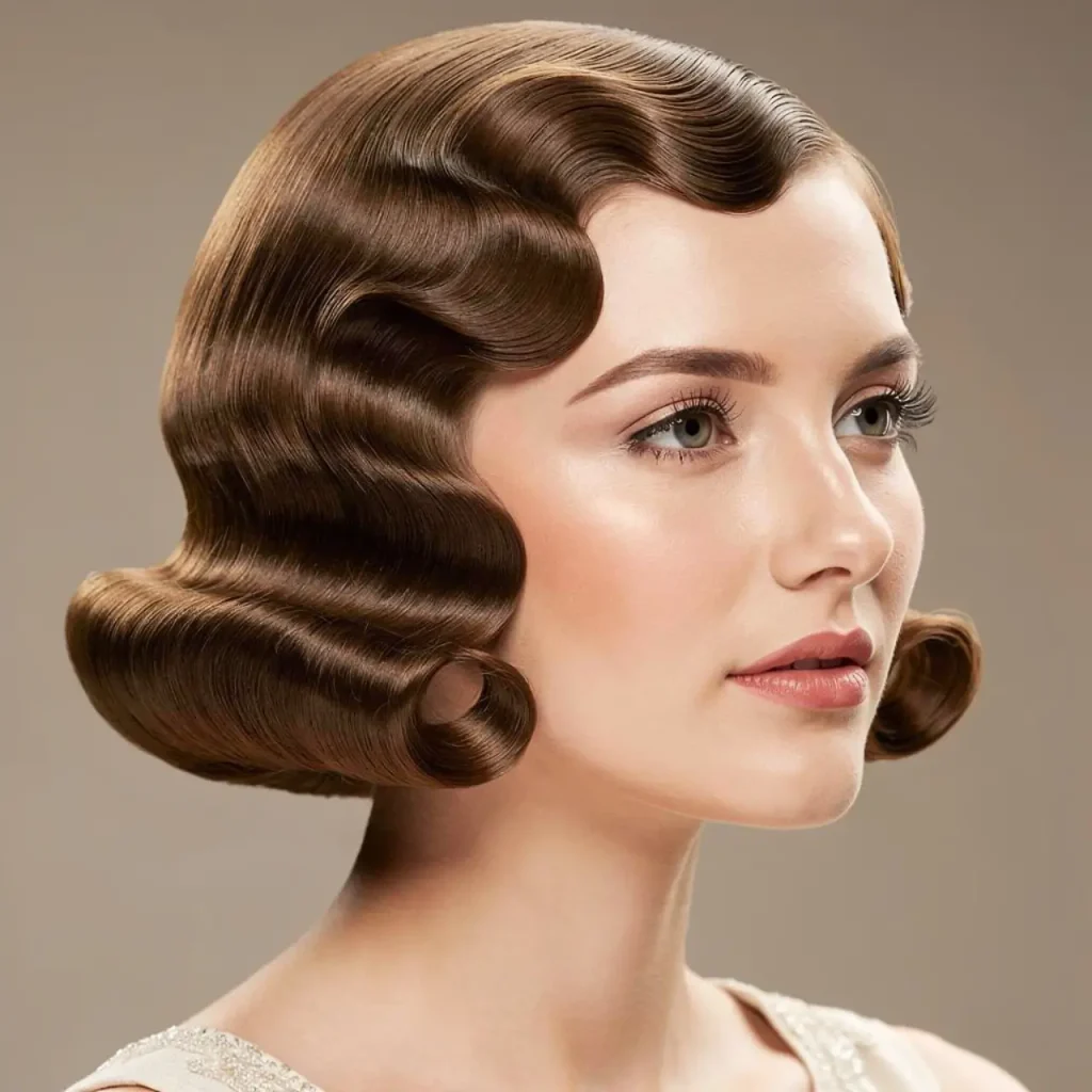 7. Finger Waves on Short Bob