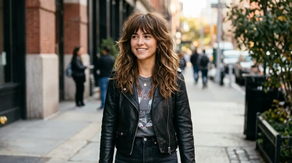 7. Layered Shag With Bangs