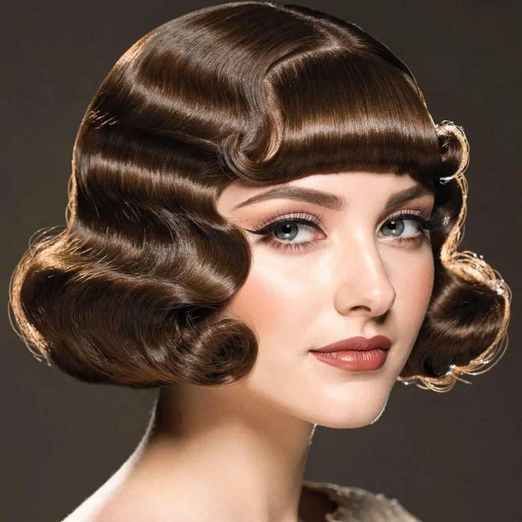 8. Finger Waves with Bangs