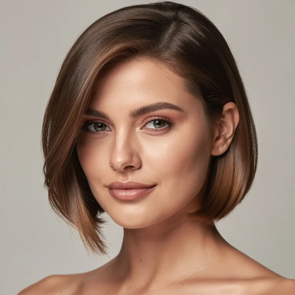 8. Medium Bob with Side Part