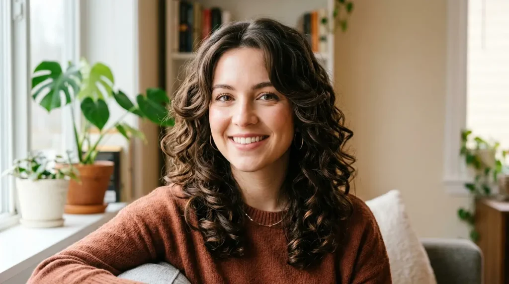 8. Soft Curls With Face Framing Layers