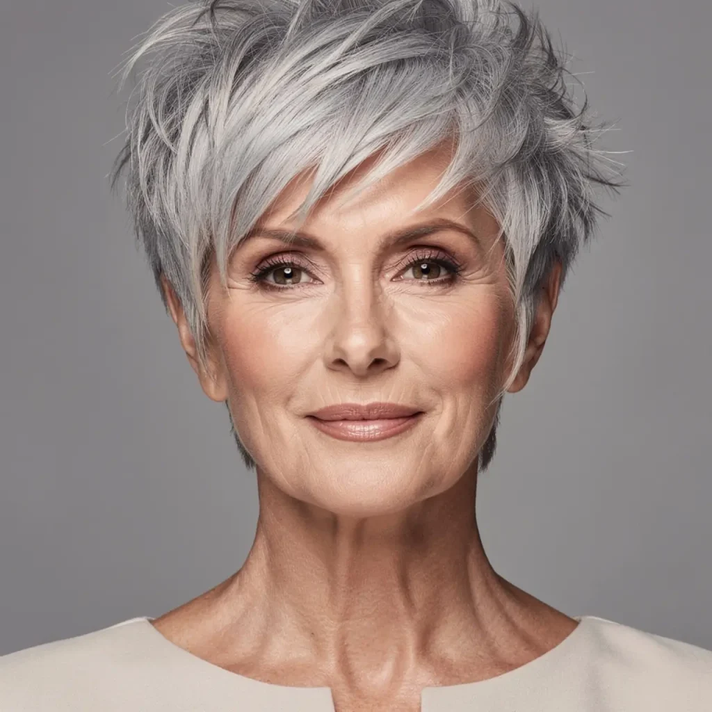 11. Choppy Pixie Bob for Gray Hair