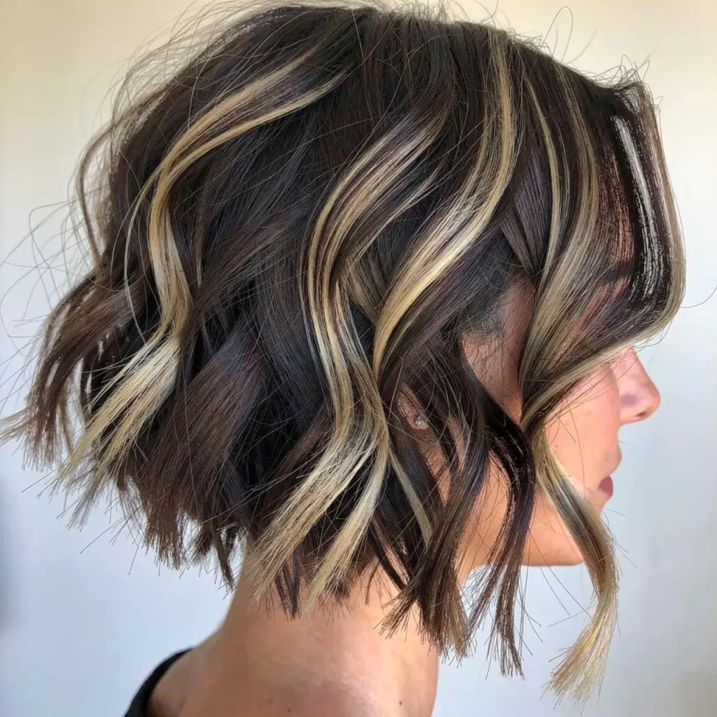 13. Tousled Money-Piece Shag Bob
