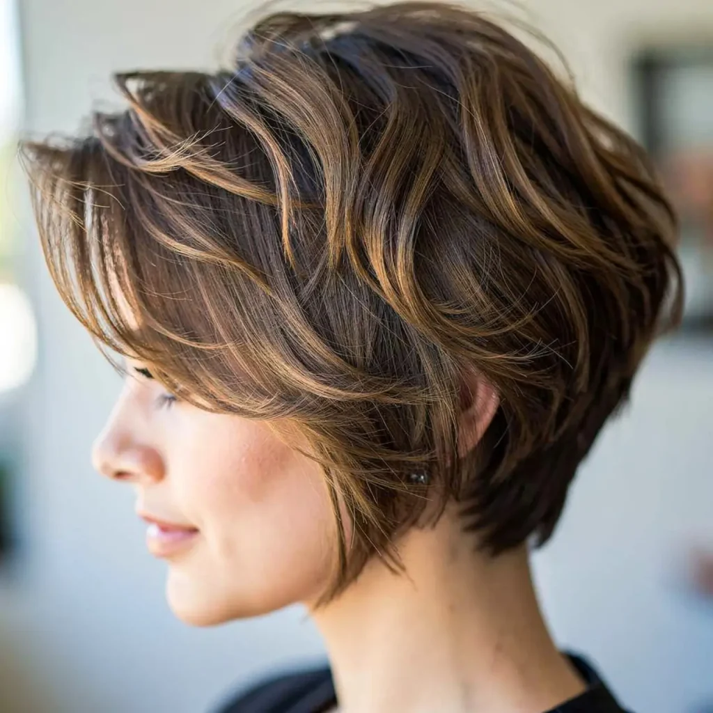 15. Side-Swept Shaggy Bob