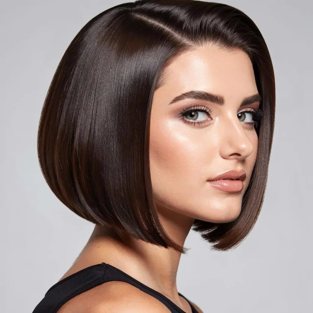 15. Sleek Bob with Root-Lift Blowout