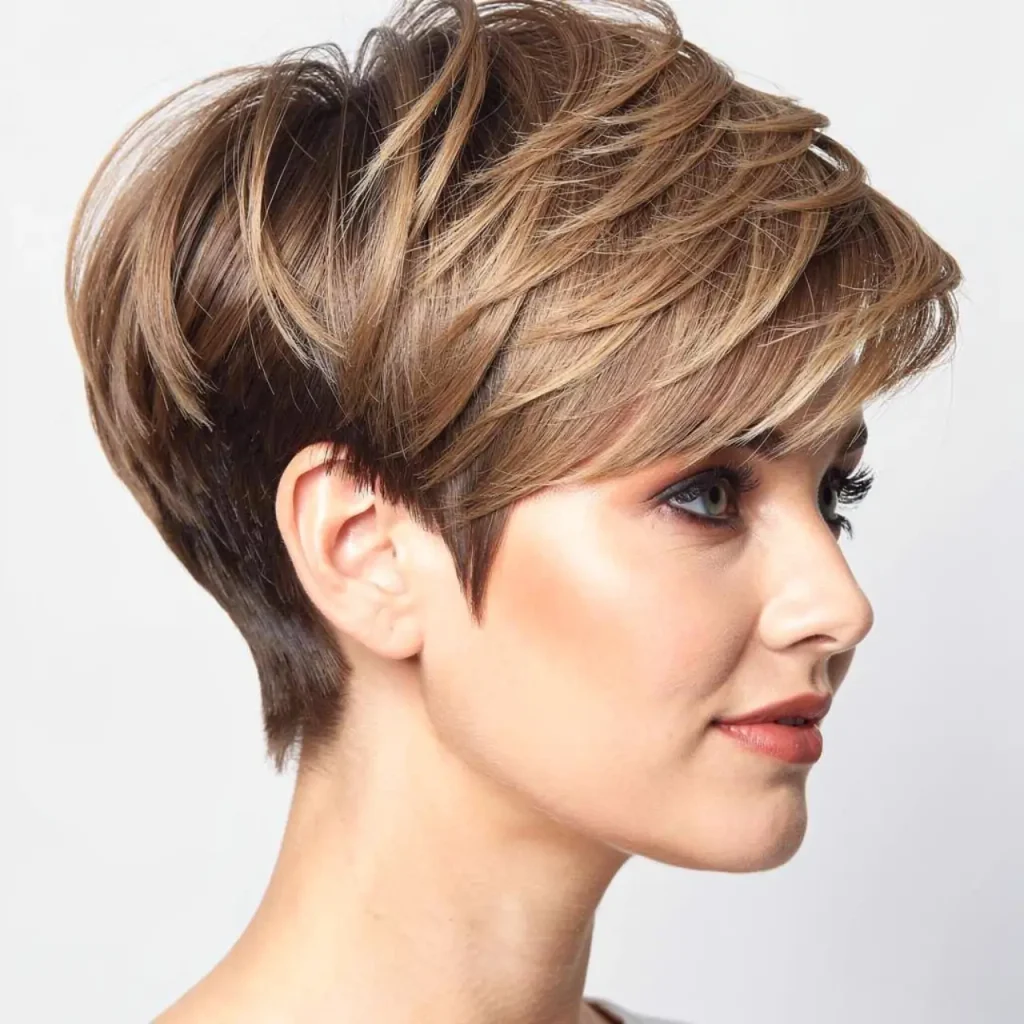 16. Short Layered Crop with Textured Tips