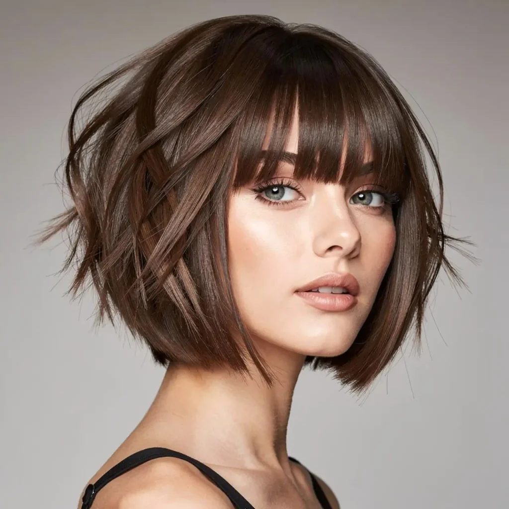 2. Choppy Curtain-Bang Bob