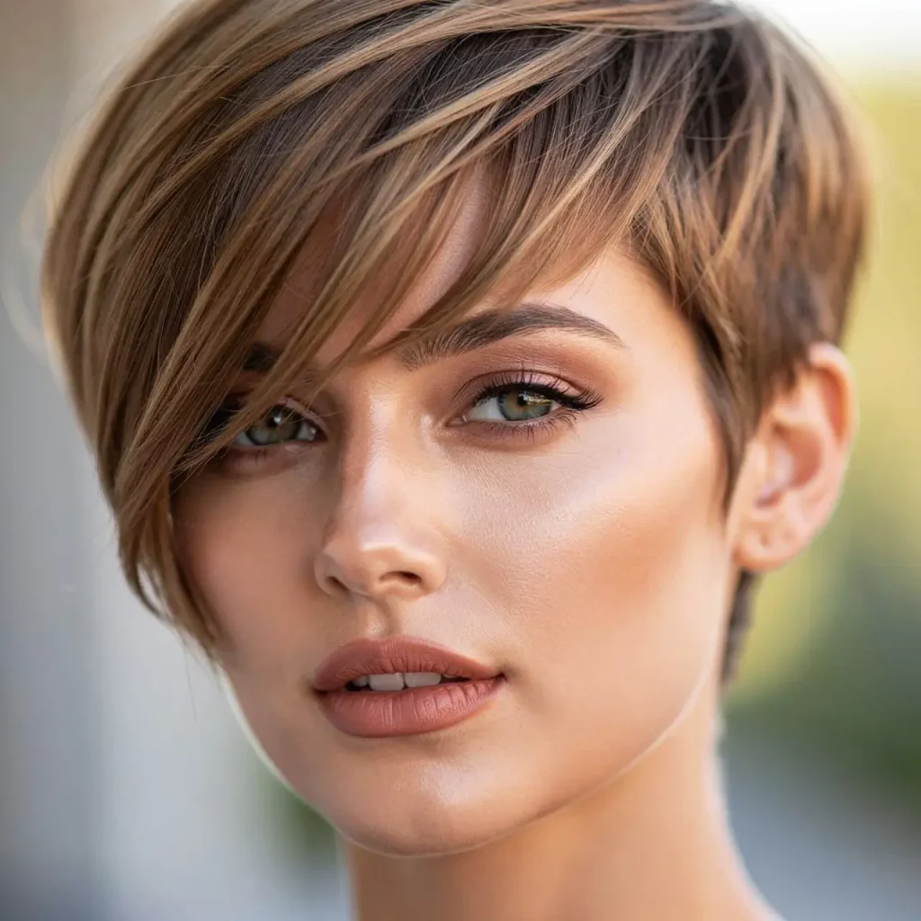 2. Soft Pixie With Side-Swept Bangs