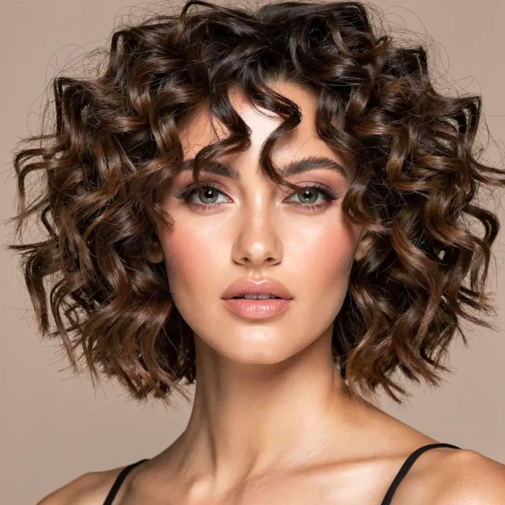 6. Curly Shag Bob with Defined Ringlets