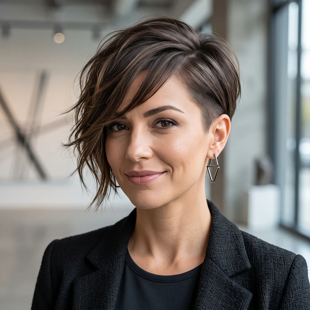 Asymmetrical Pixie with Side Bangs