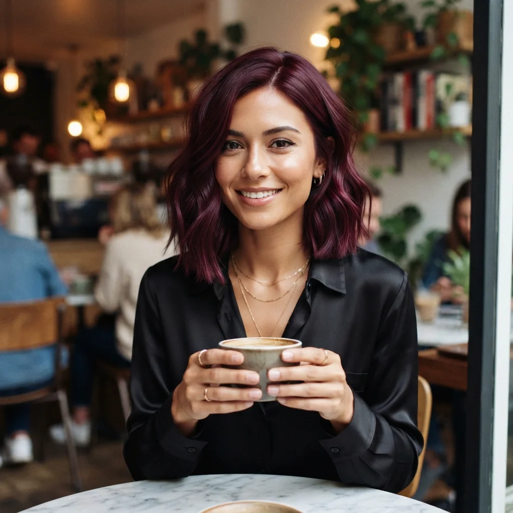 Burgundy Bob Hairstyle