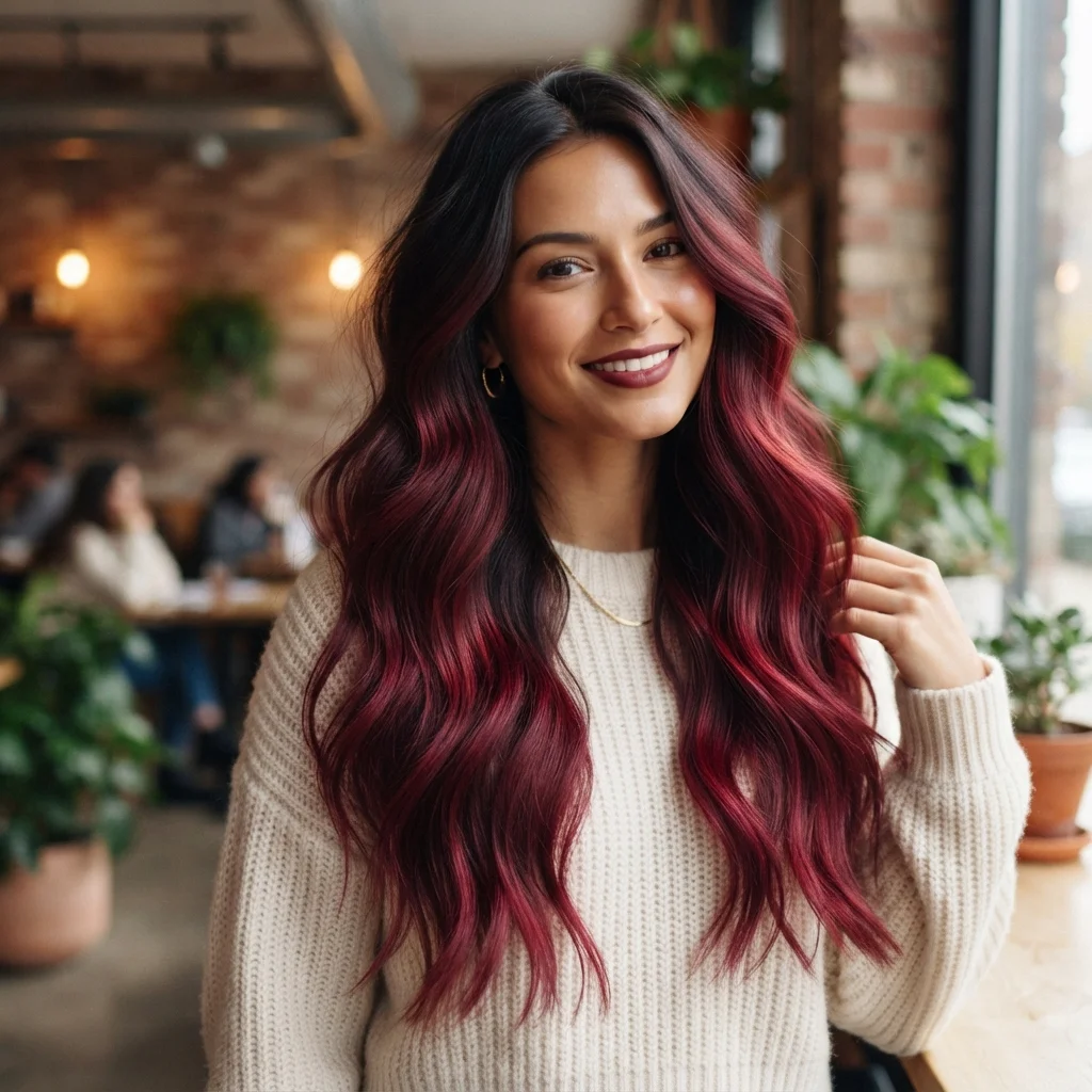Burgundy Ombre Hair