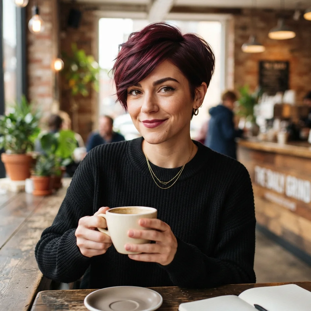 Burgundy Pixie Cut