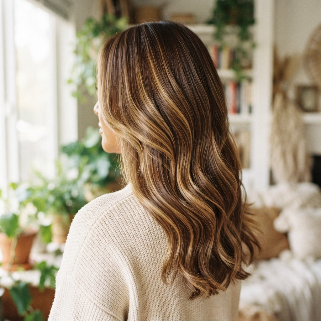 Buttery Blonde Highlights on Brown Hair