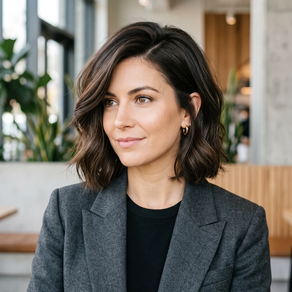 Chin-Length Haircut with Side Part