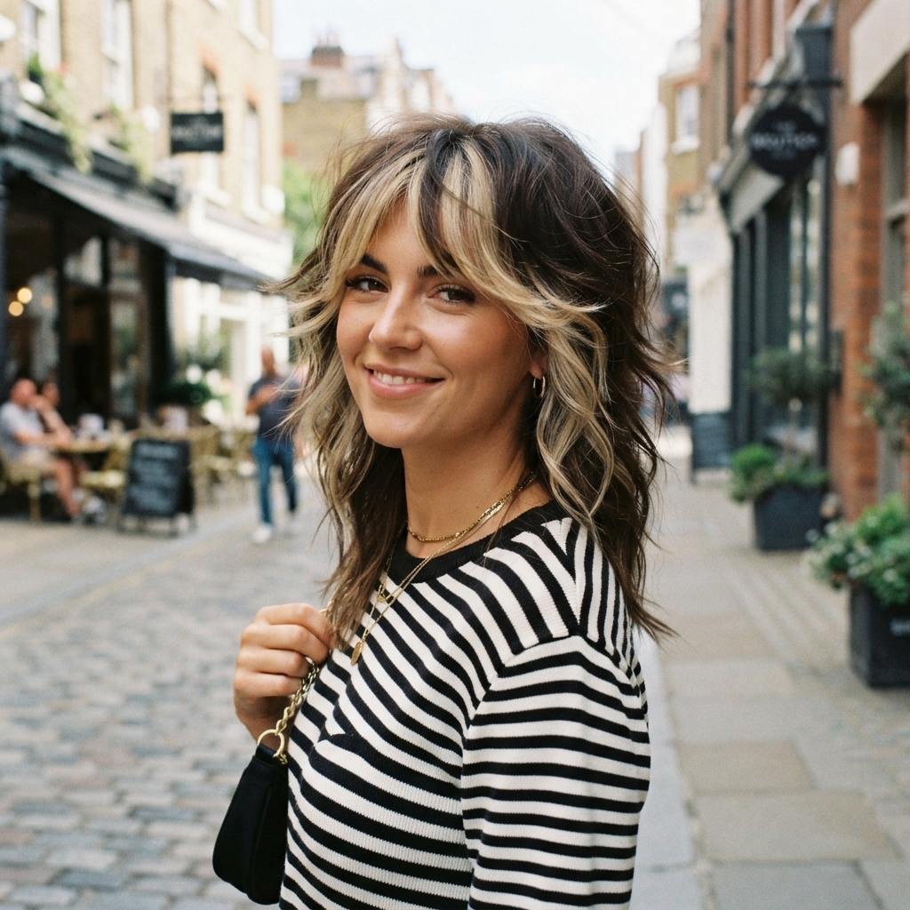 Chunky Blonde Highlights for a Retro Style