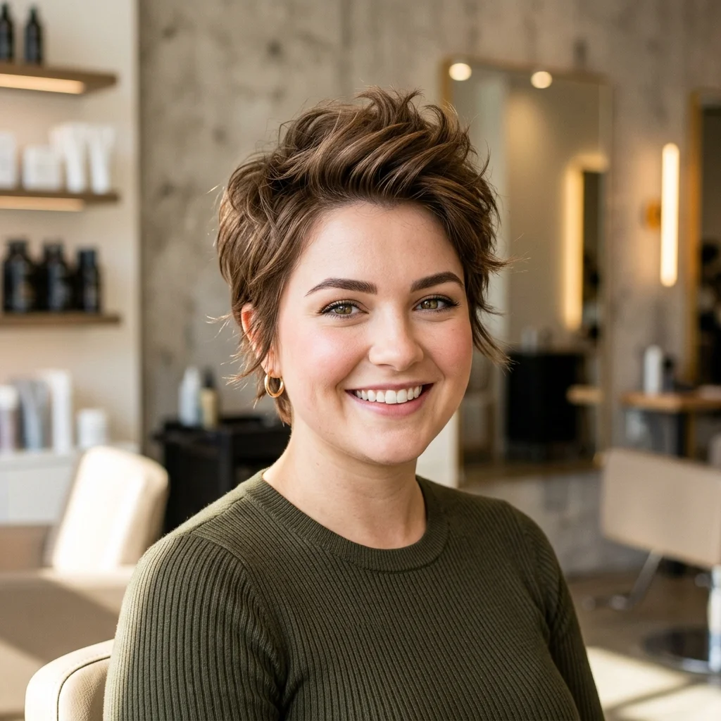 Cropped Hair for Round Faces
