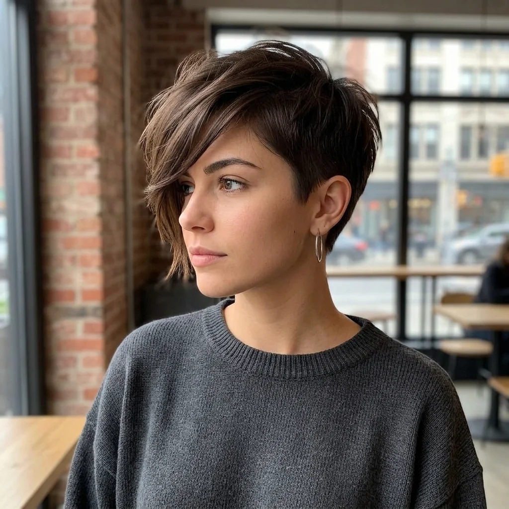 Cropped Hair with Long Fringe
