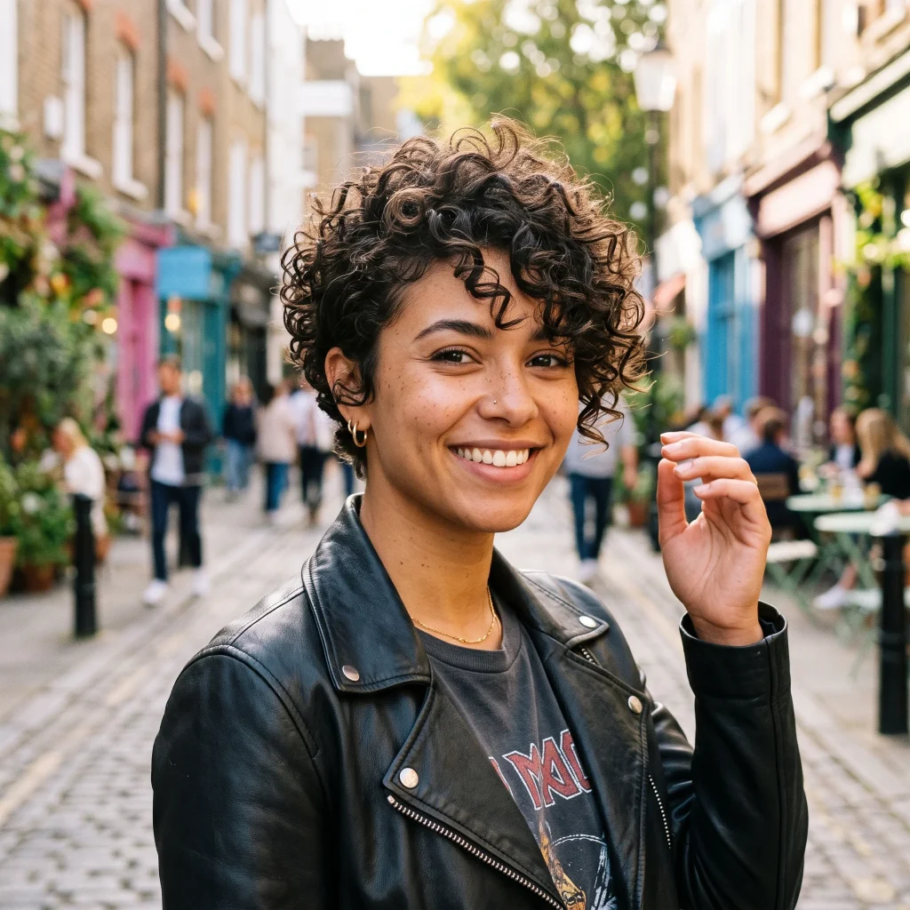 Curly Edgy Pixie