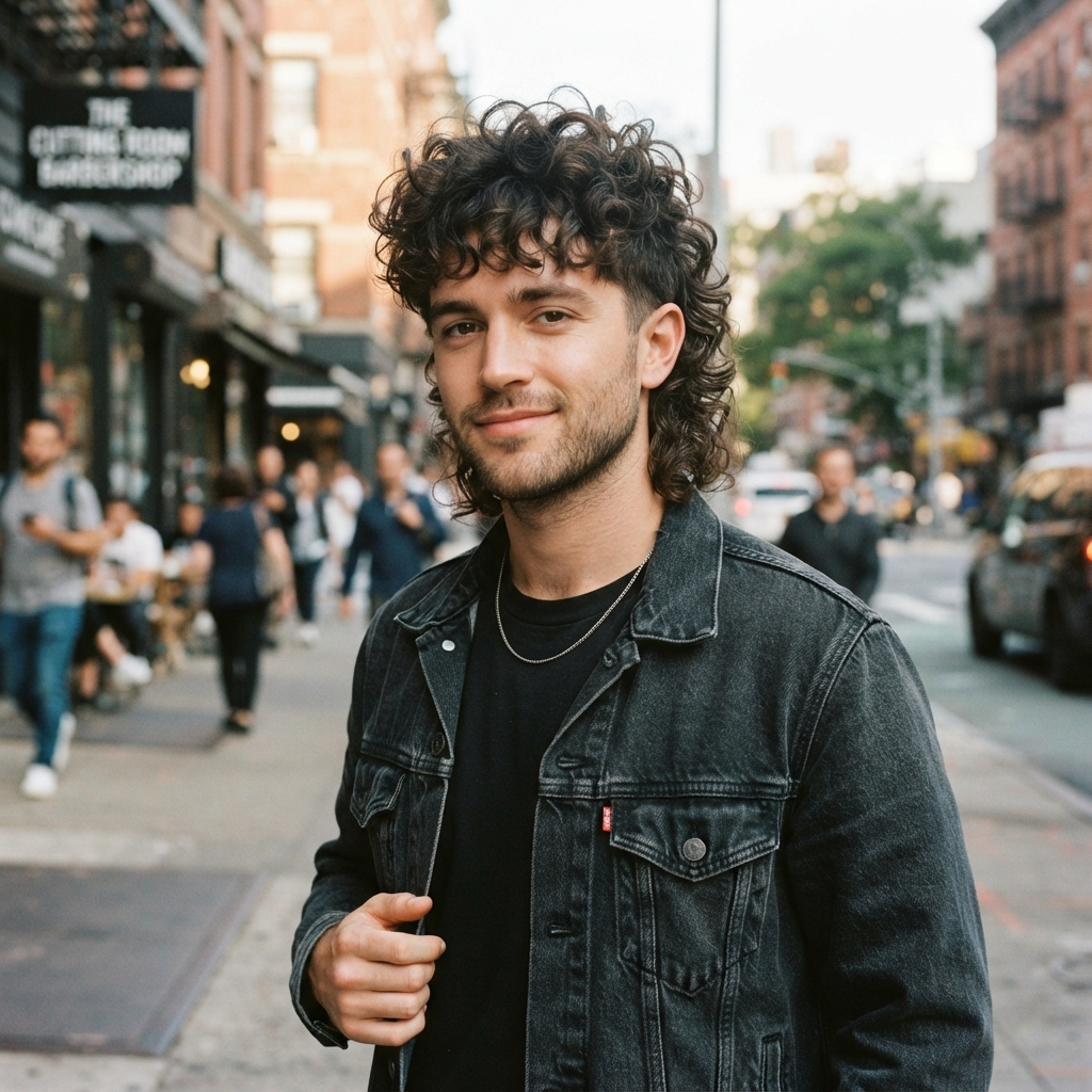 Curly Wolf Cut for Men