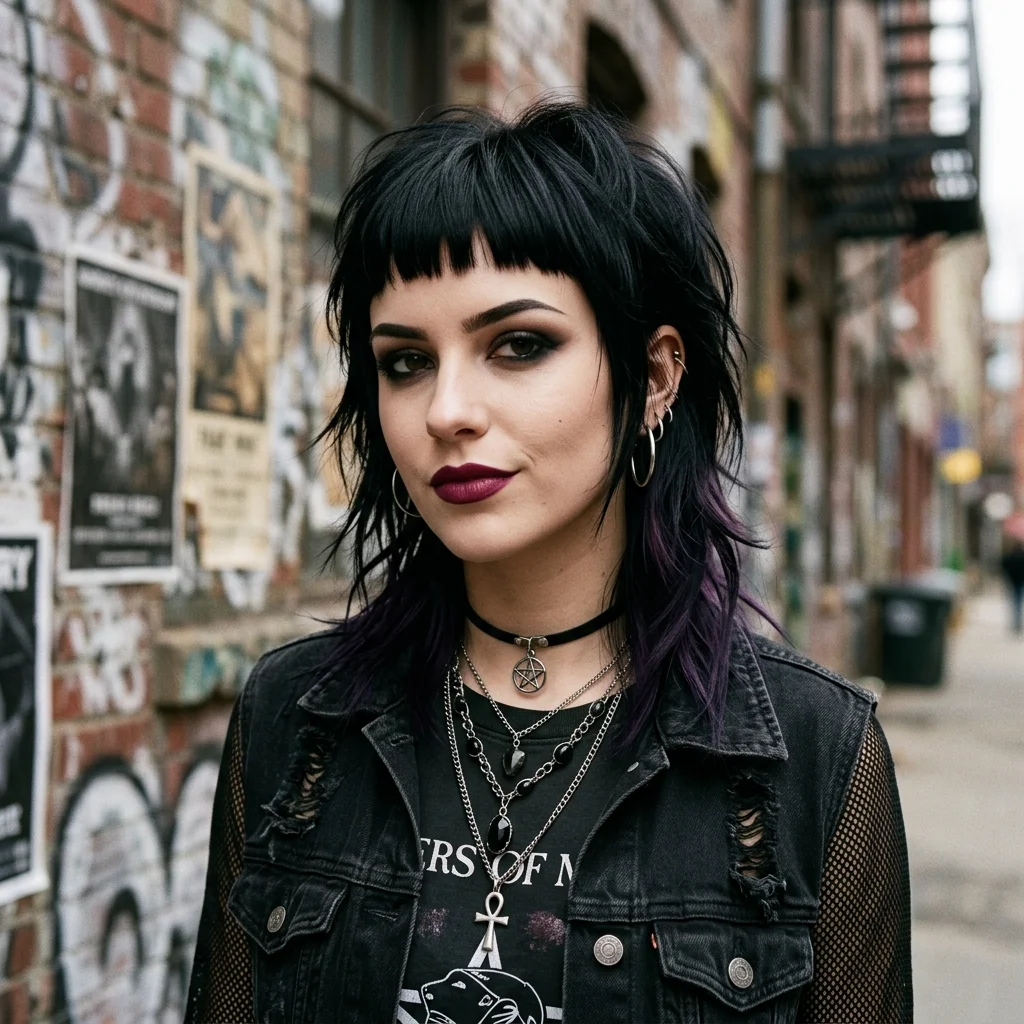 Edgy Gothic Micro Bangs