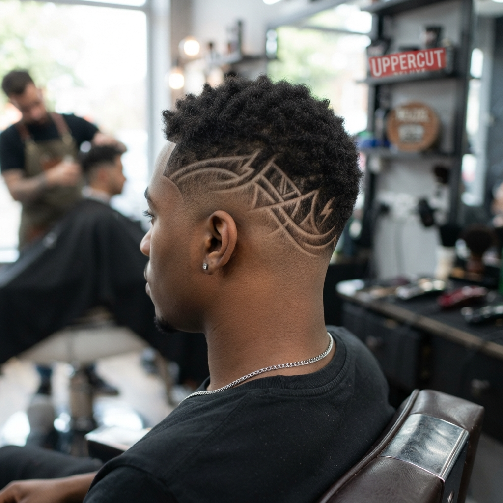 Fade Haircut with Hair Design