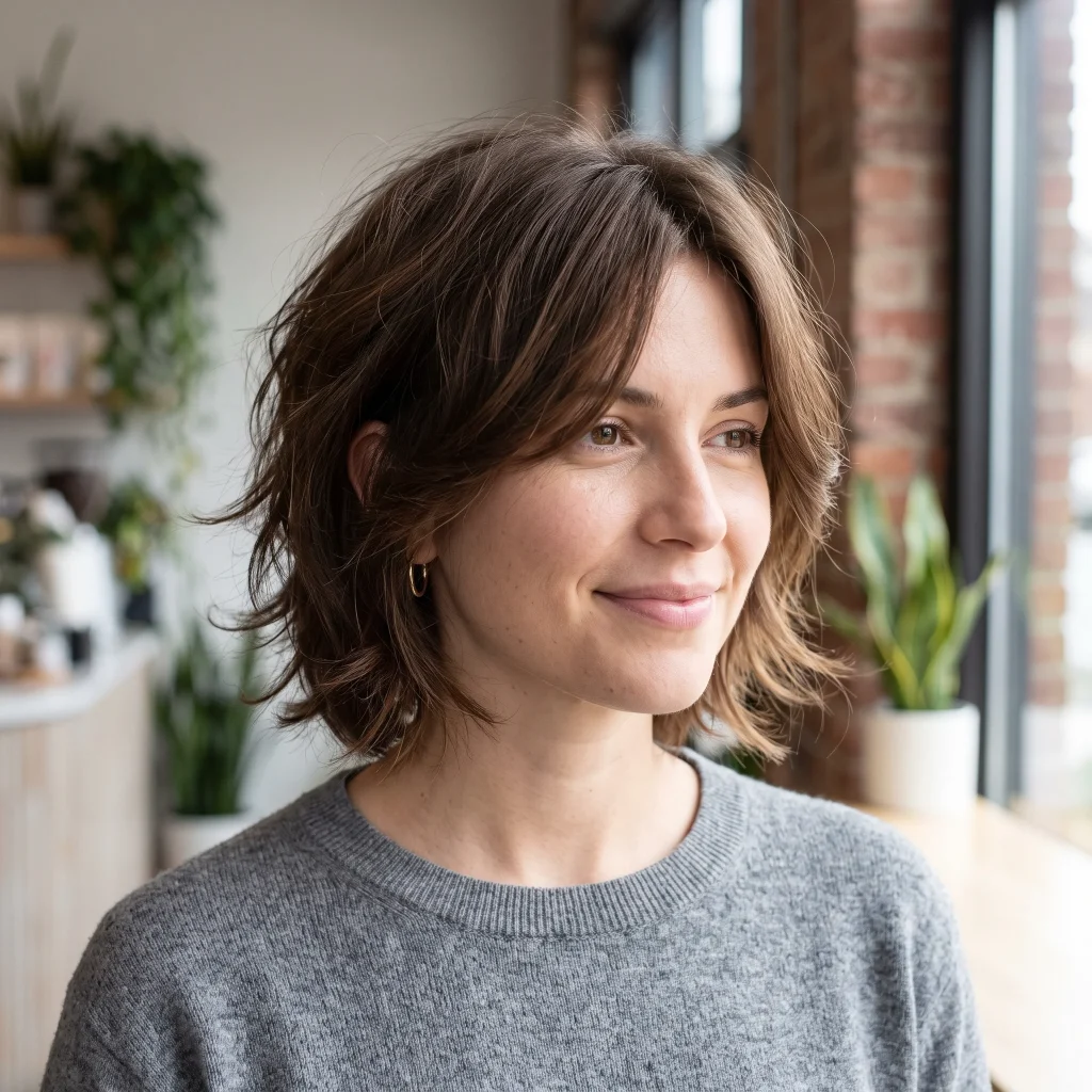 Feathered Chin-Length Haircut