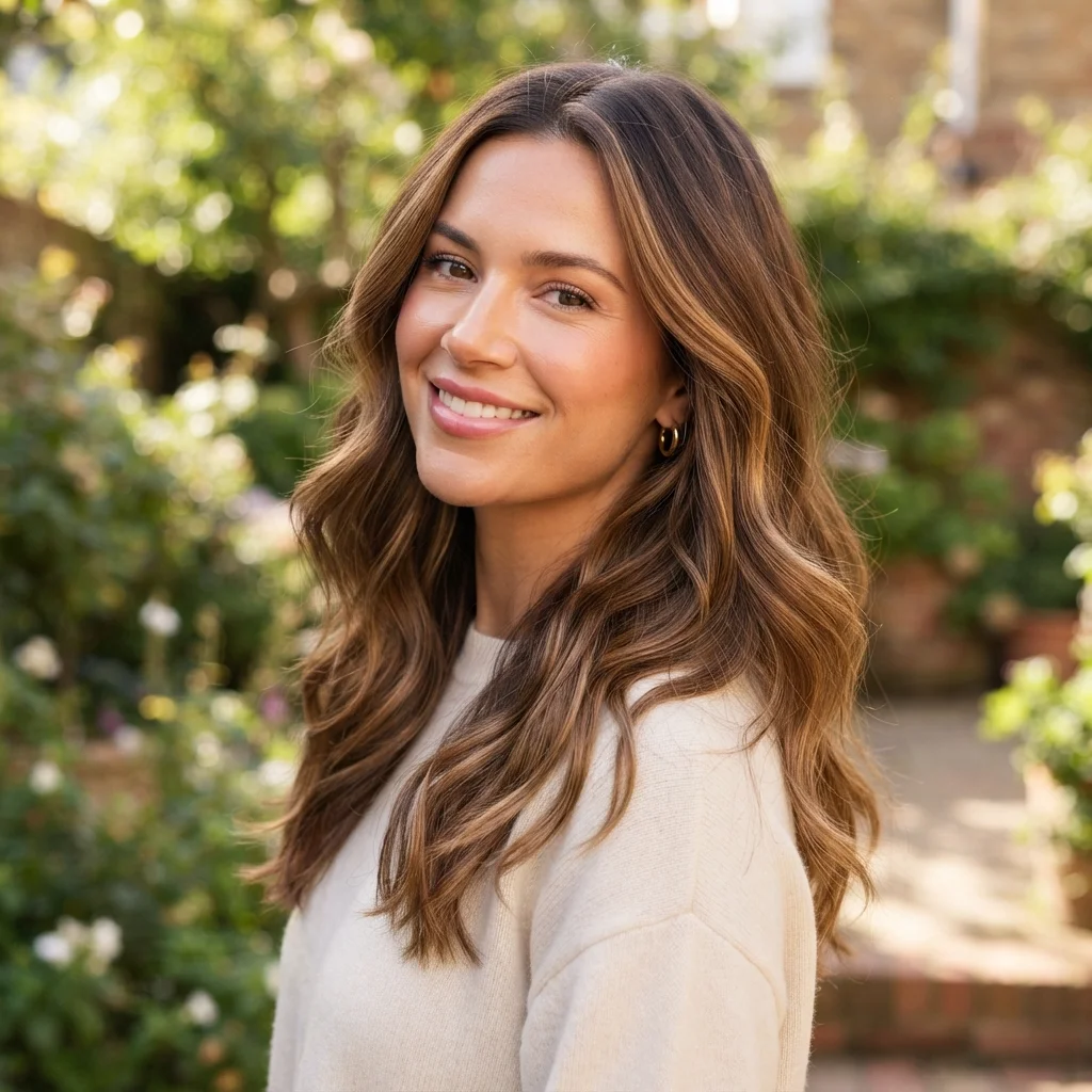 Light Caramel Highlights on Medium Brown Hair