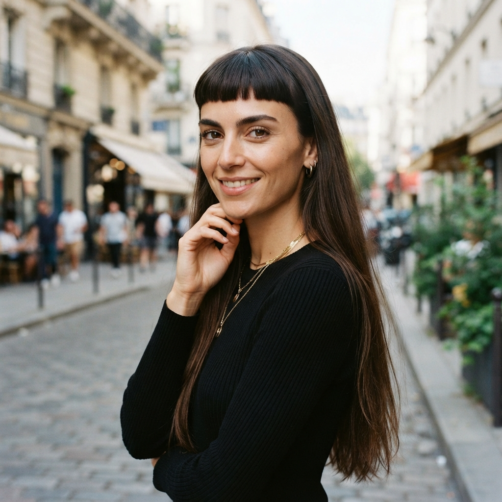 Long Hair With Baby Bangs