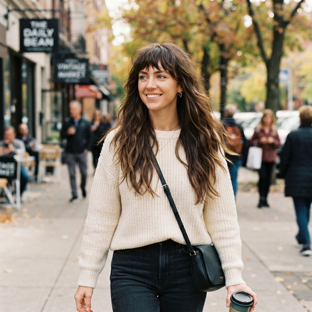 Long Hair With Choppy Bangs