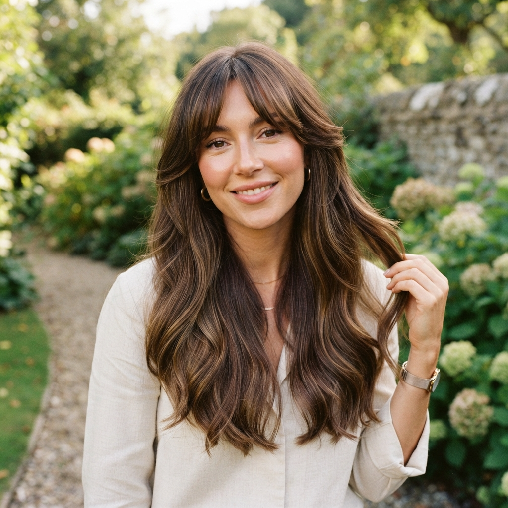Long Hair With Face-Framing Bangs