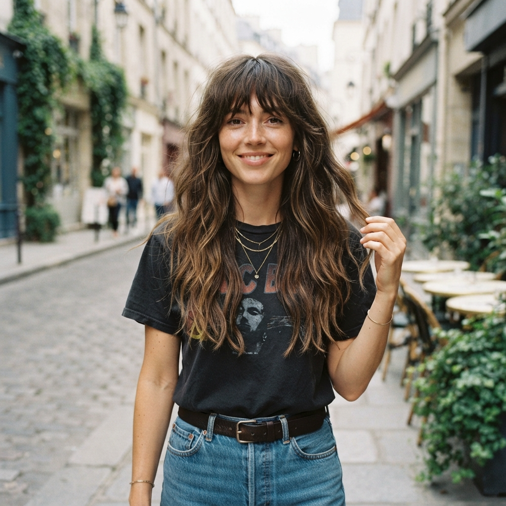 Long Hair With Shaggy Bangs