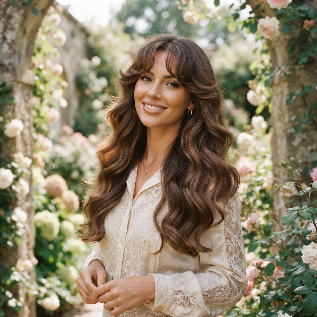 Long Hair With Soft Curled Bangs