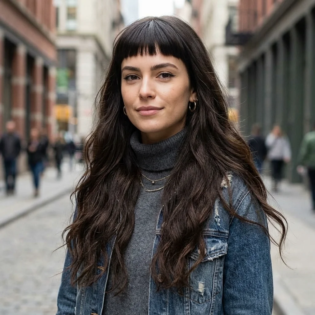 Long Hair with Micro Bangs