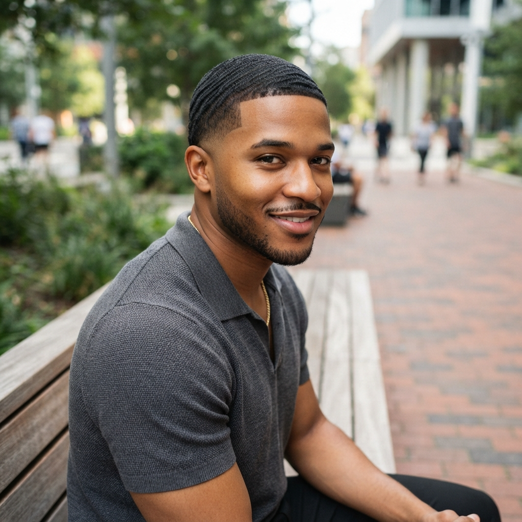 Low Fade Haircut with Waves