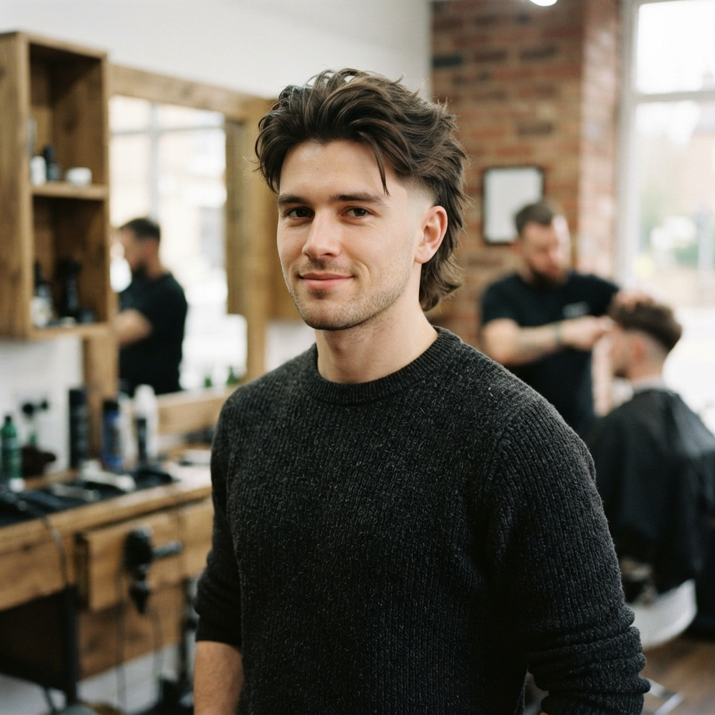 Low Fade Wolf Cut for Men