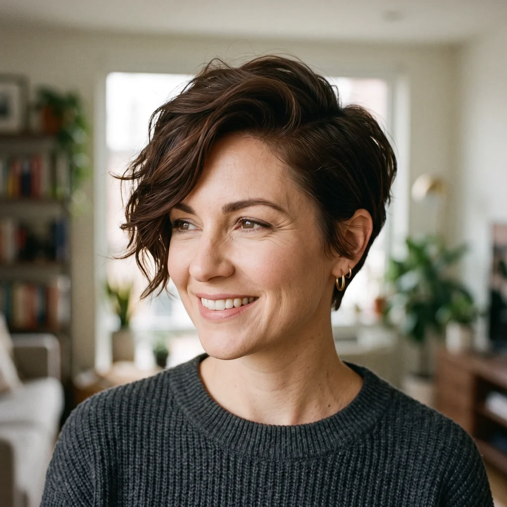 Pixie with Deep Side Part