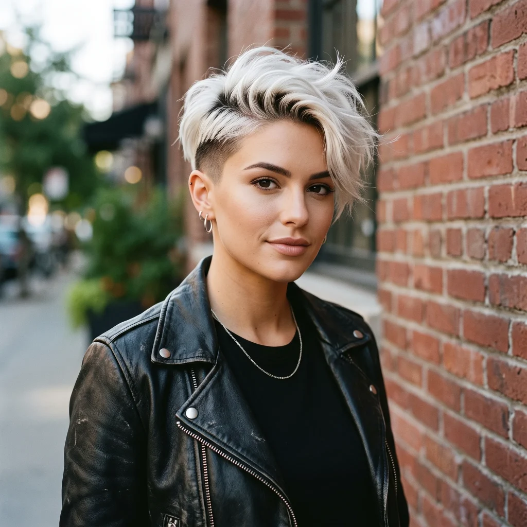 Platinum Blonde Undercut Pixie