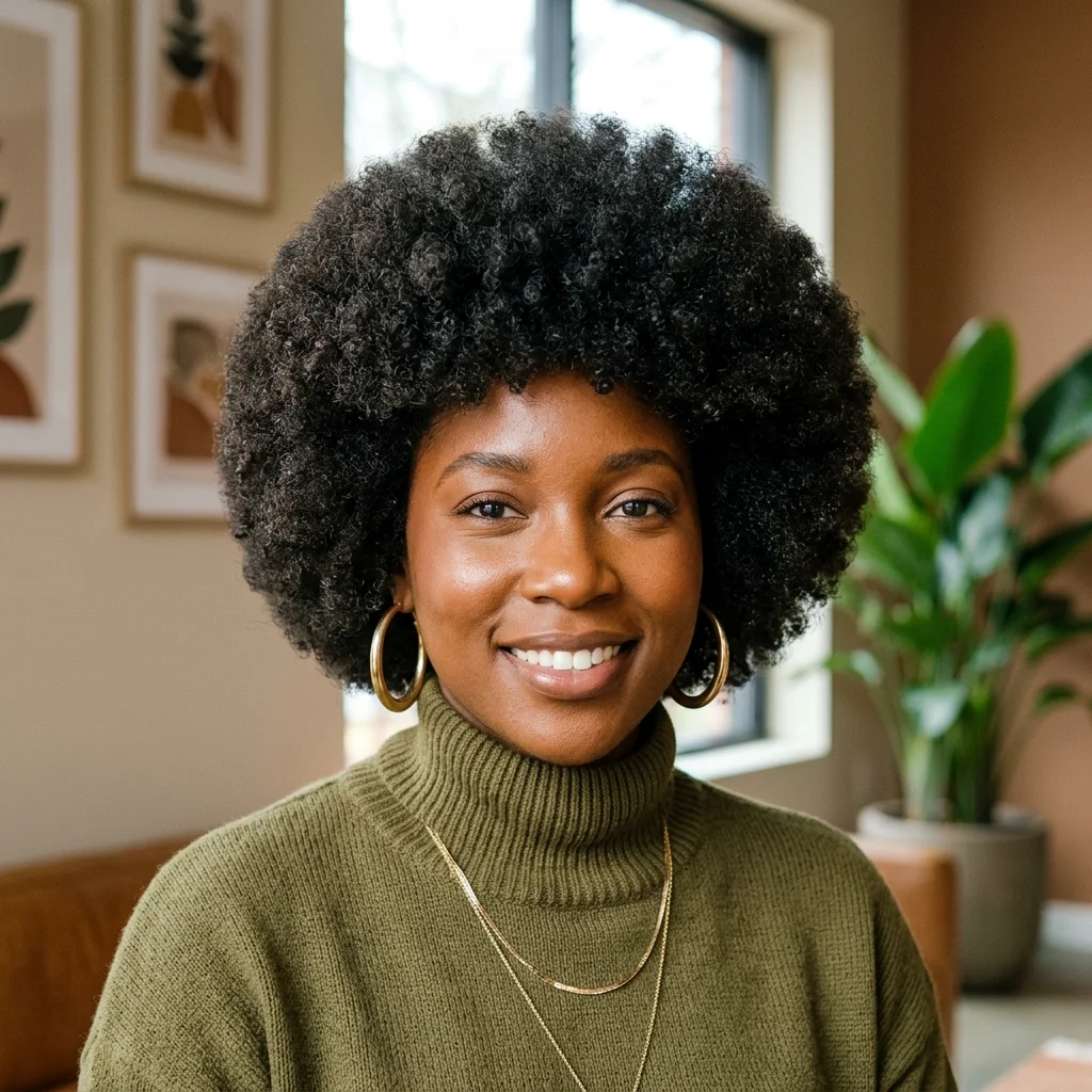 Rounded Afro Style