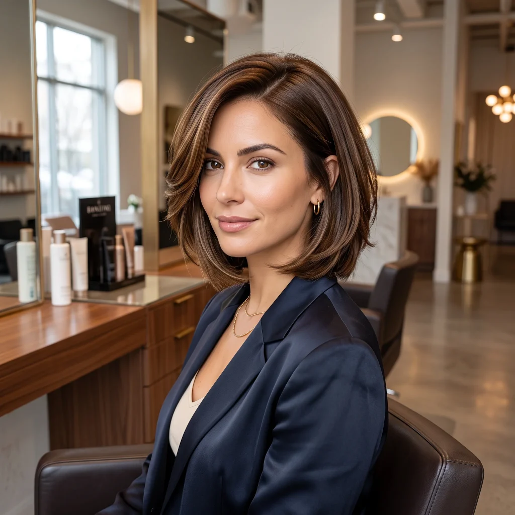 Side-Parted Layered Bob