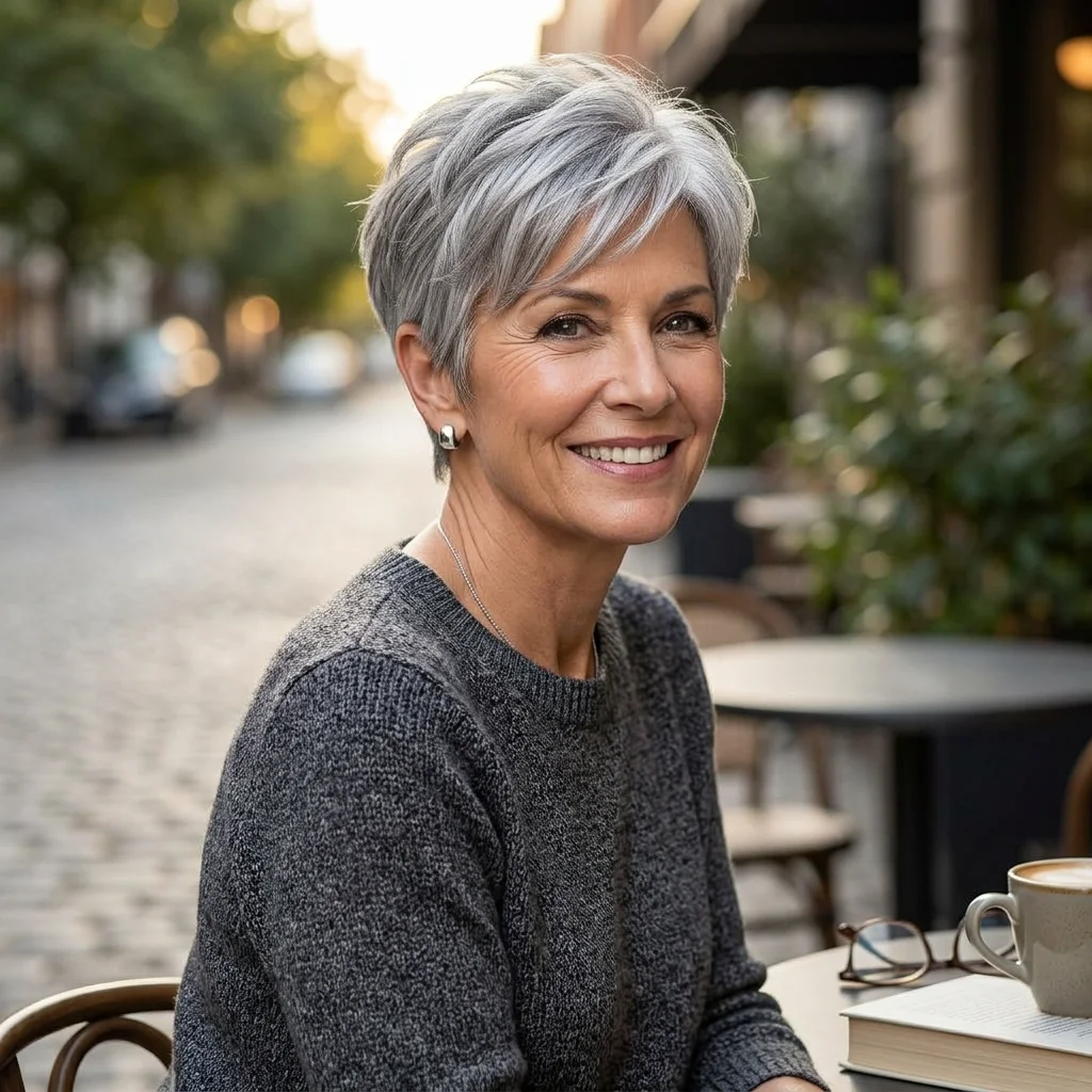 Silver Cropped Hair