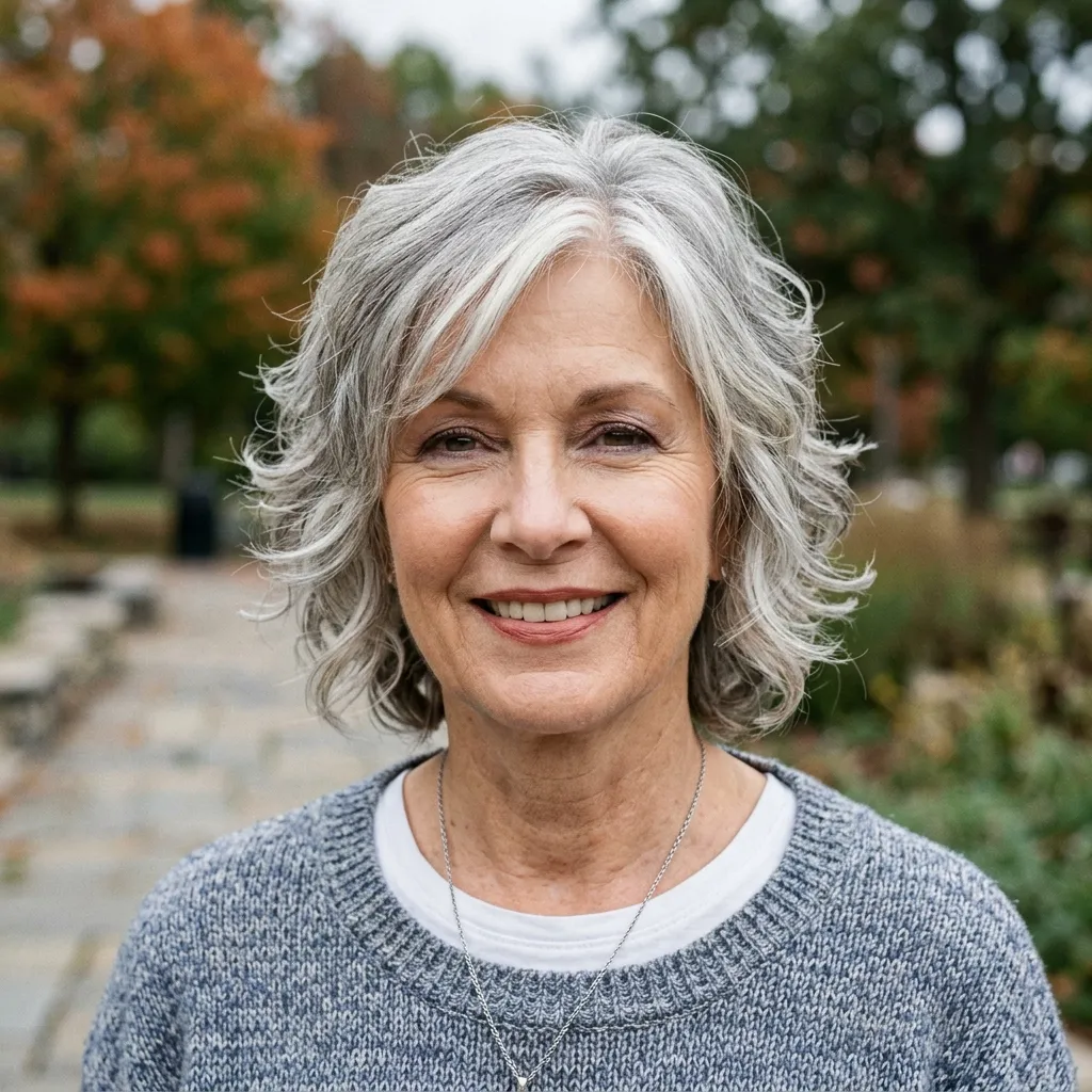 Silver Short Shag for Mature Women