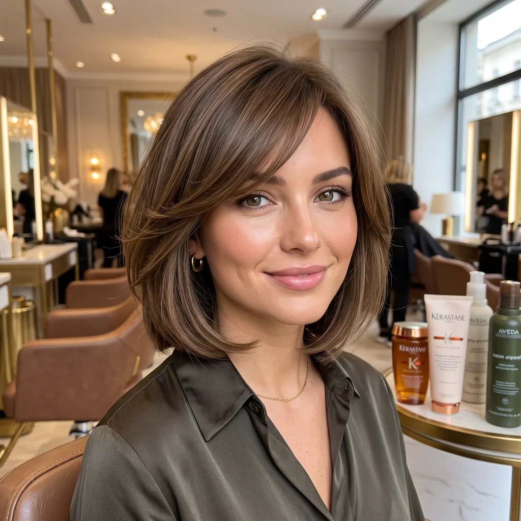 Soft Layered Bob with Side Bangs