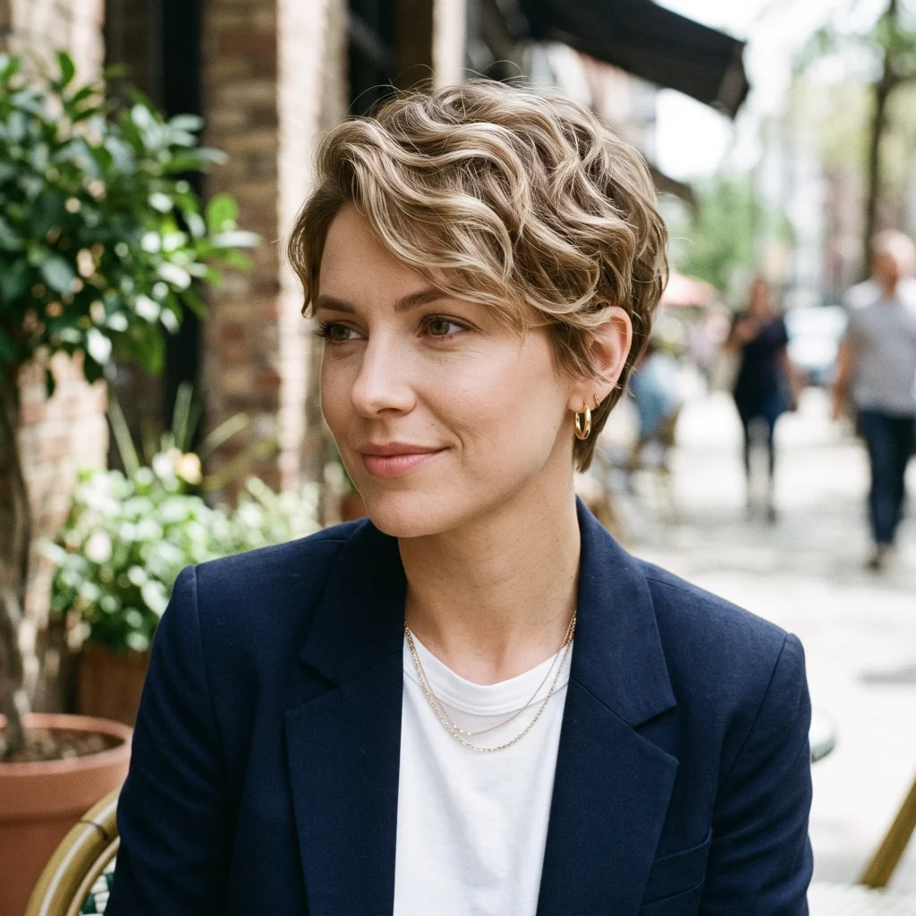 Soft Wavy Pixie Cut