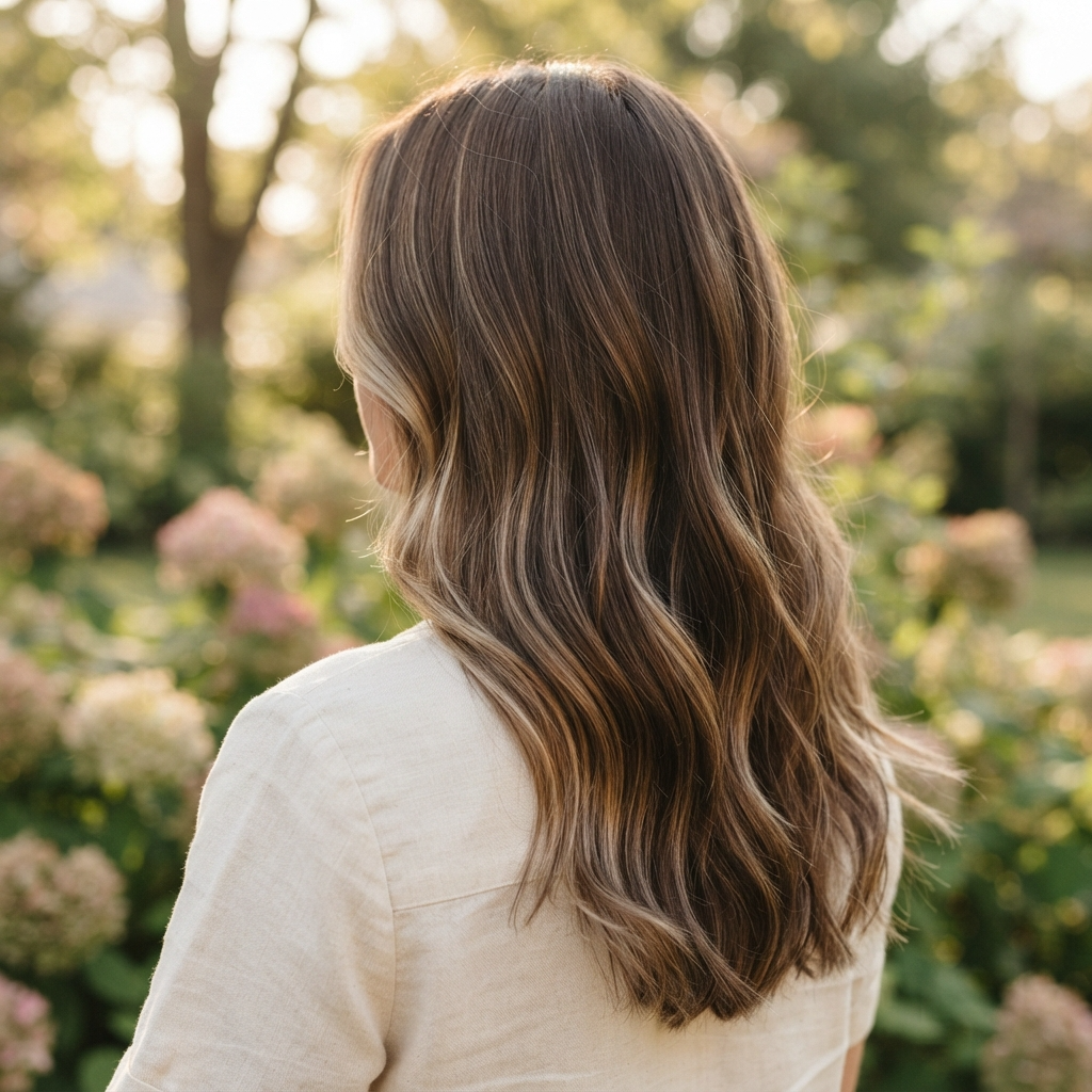 Subtle Blonde Babylights on Brown Hair