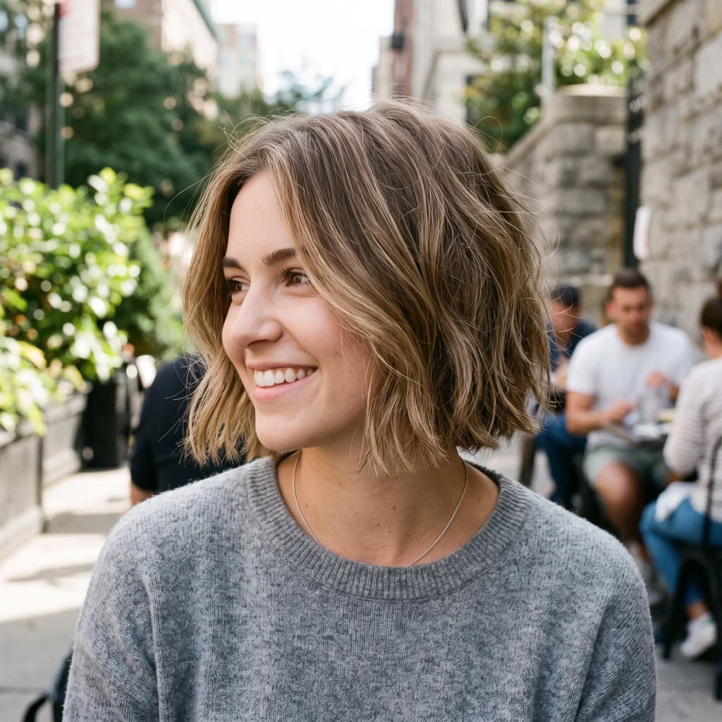 Textured Chin-Length Bob
