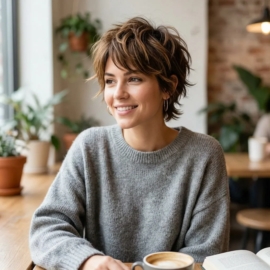 Textured Pixie Shag with Choppy Layers